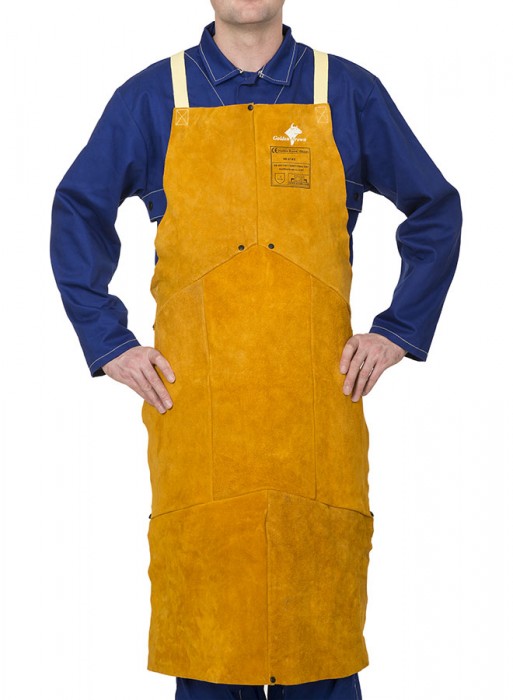 Weldas Golden Brown™ split cowleather welding bib apron