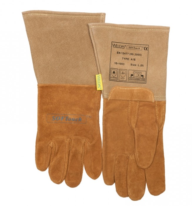 Image showing the flat lay of the welding gloves 