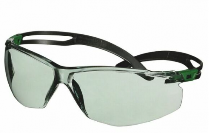 3M™ SecureFit™ 500 Safety Glasses, Green/Black frame, Anti-Scratch+ (K), IR 1.7 Grey lens, SF517ASP-GRN-EU