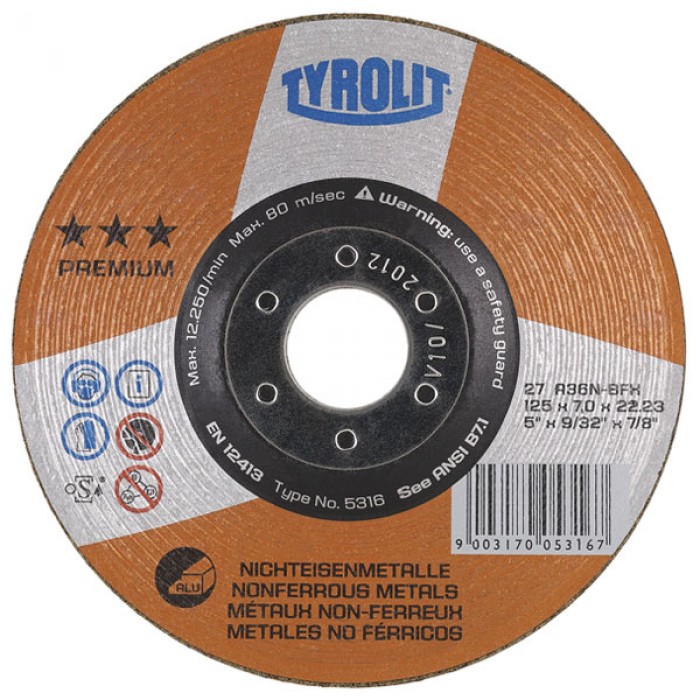 Tyrolit PREMIUM*** Rough Grinding Wheels for Non-Ferrous Metals