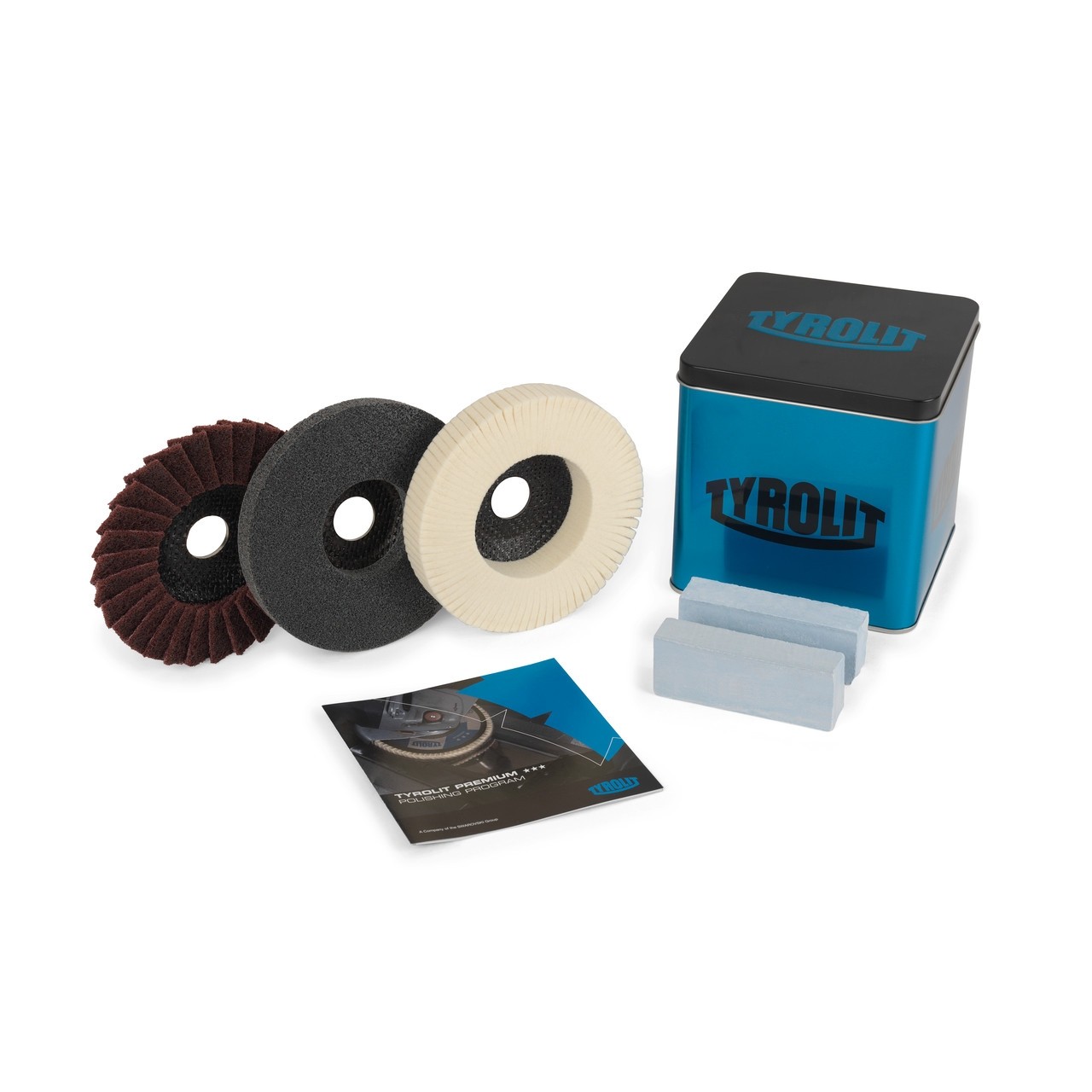 Tyrolit PREMIUM*** polishing program set for steel, stainless steel and
